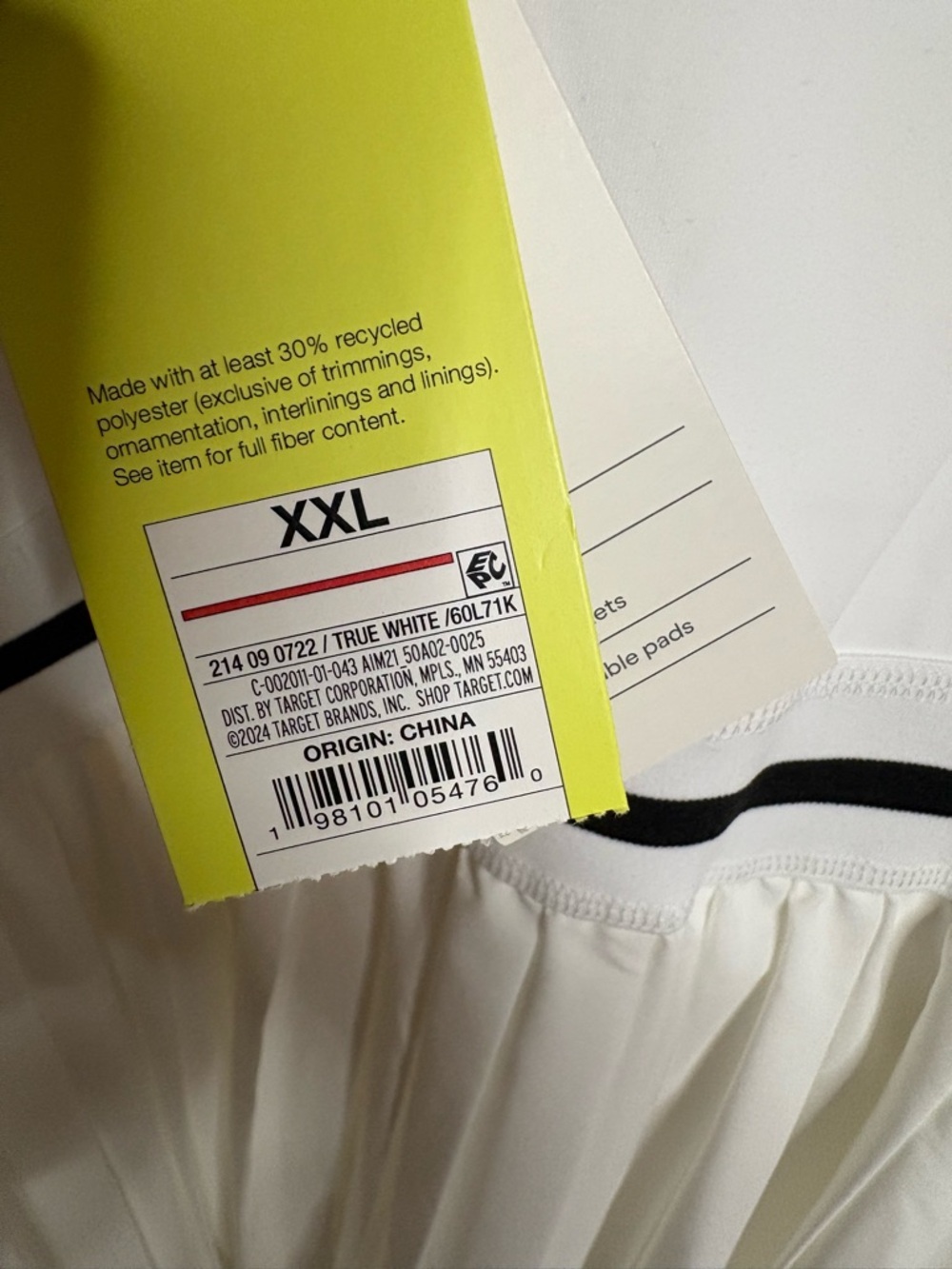 All in Motion Pleated Active Dress White XXL - New With Tags - Picture 5 of 5